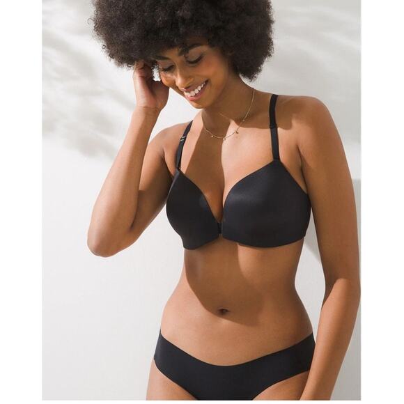 Soma NWT Black Embliss Racerback Nylon Front Closure Padded Bra Size 36C - Picture 4 of 4